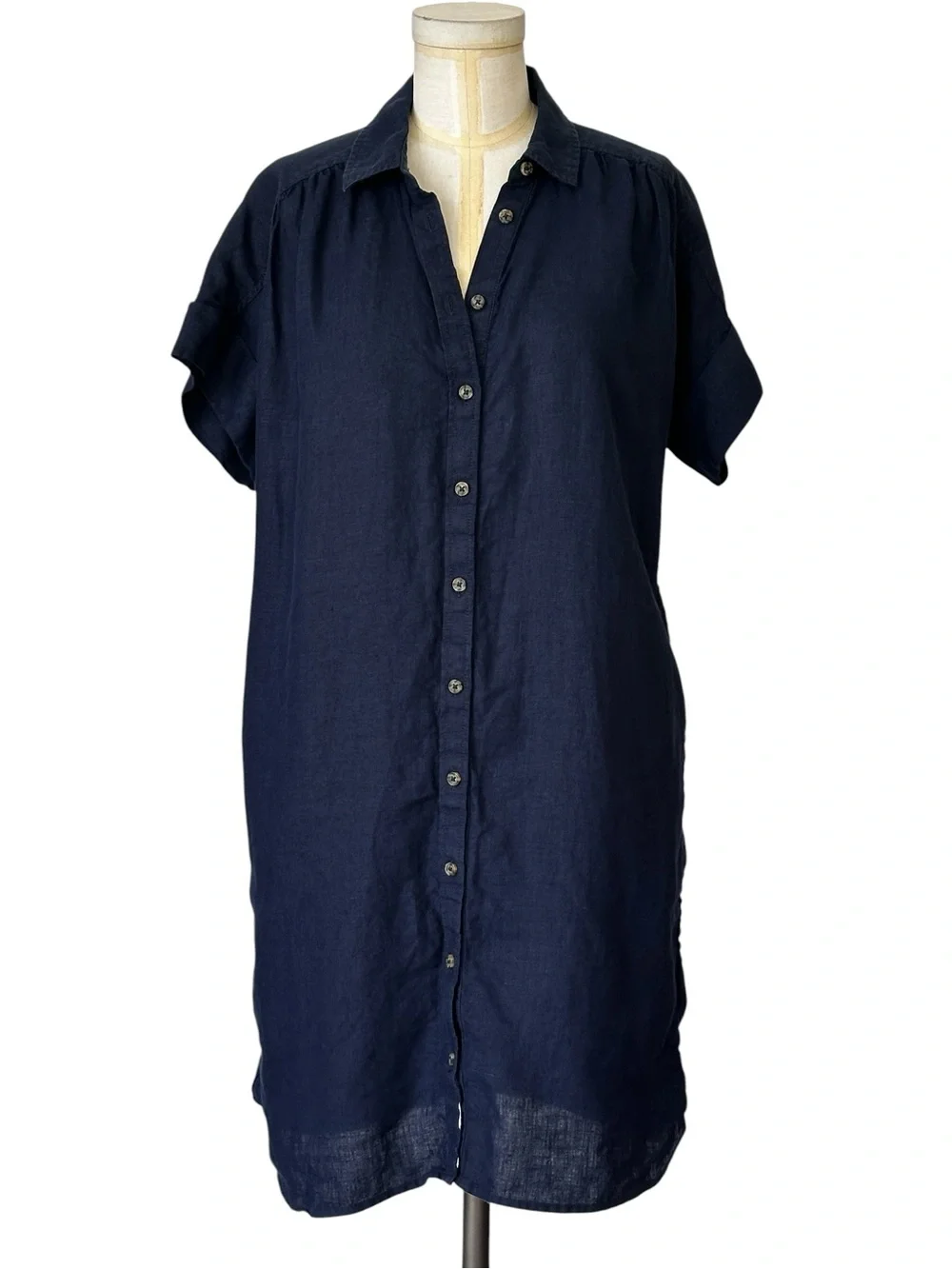 J. Crew Relaxed-Fit Short-Sleeve‎ Baird McNutt Irish Linen Shirtdress Size XS